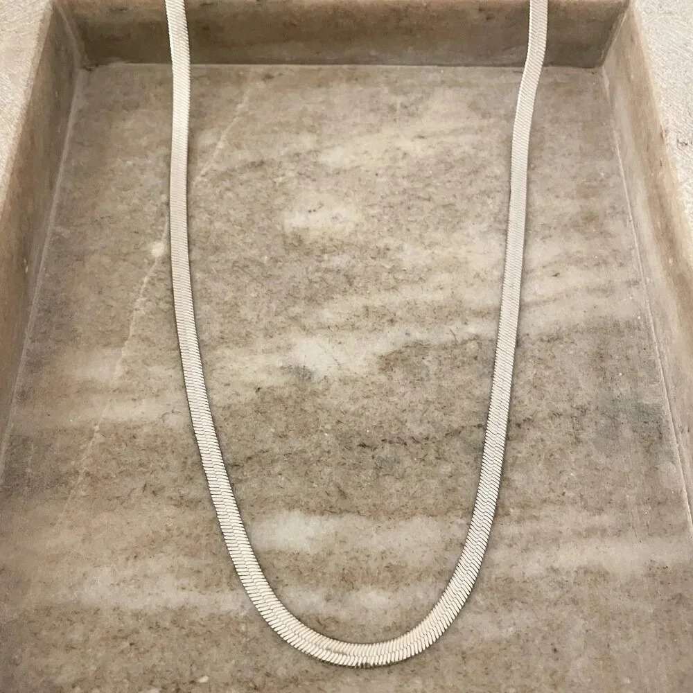 925 Sterling Silver Snake Chain Necklace Herringbone Necklace Chain 4 MM